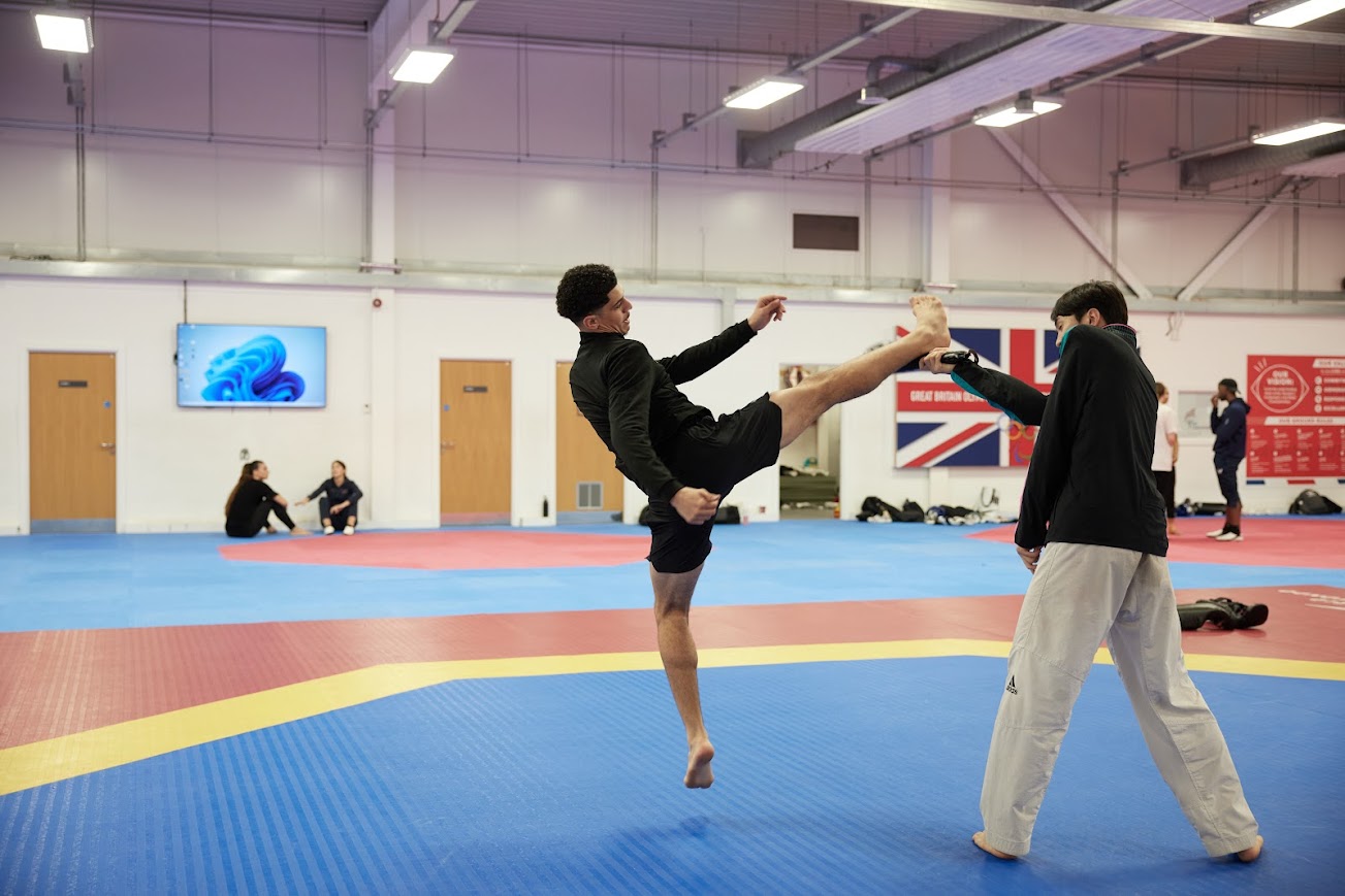 Advanced kicking drill for kids at NGTC Putney martial arts club